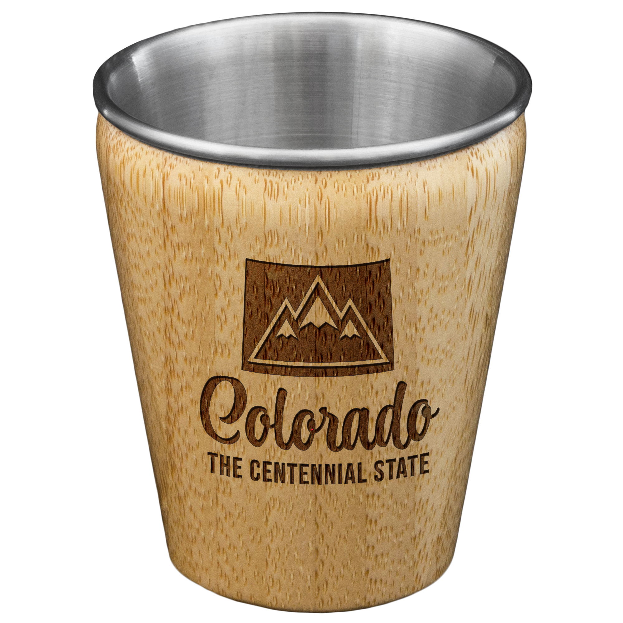 Colorado State Bamboo and Stainless Steel Shot Glass