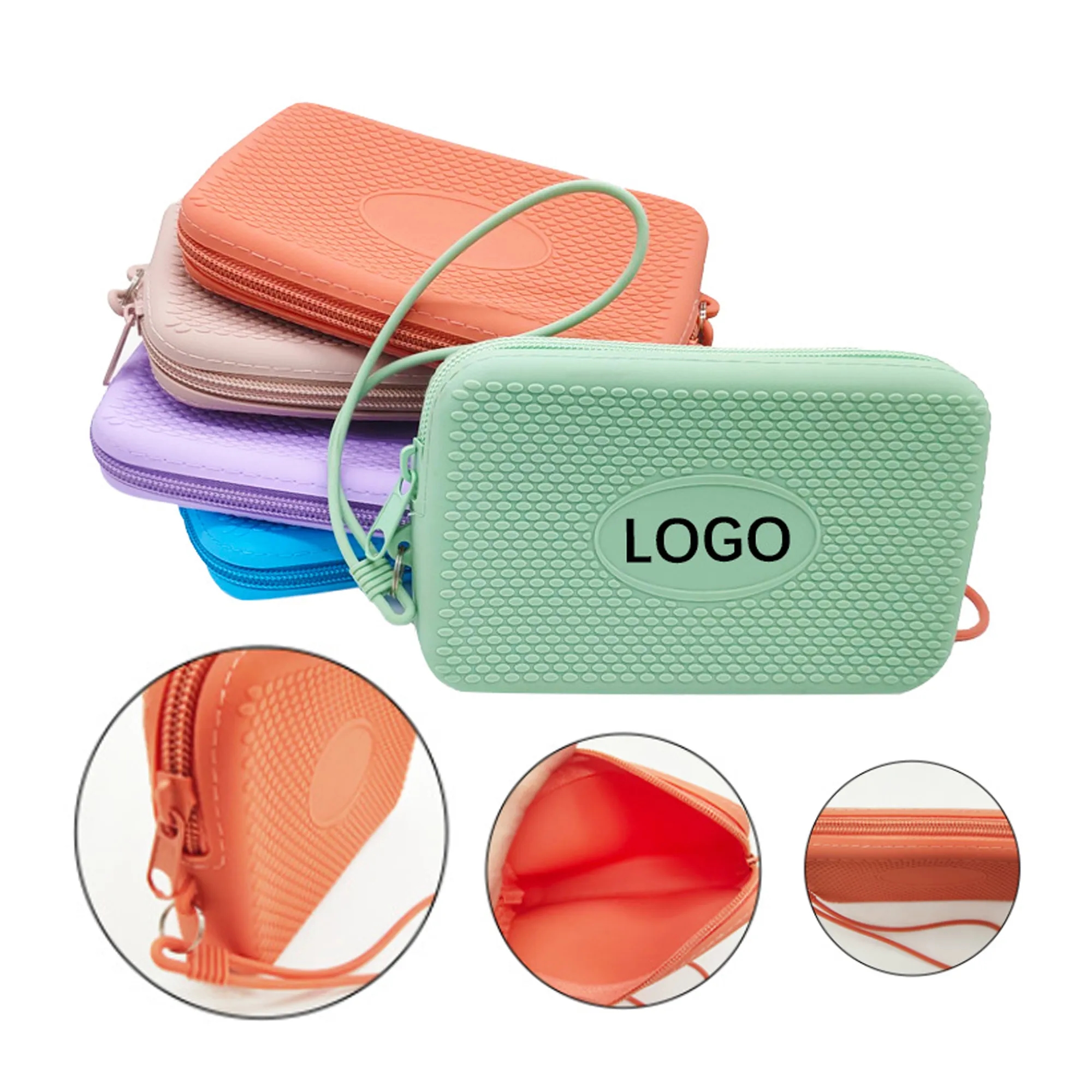 Portable Wristlet Keychain Wallet With Zipper 4