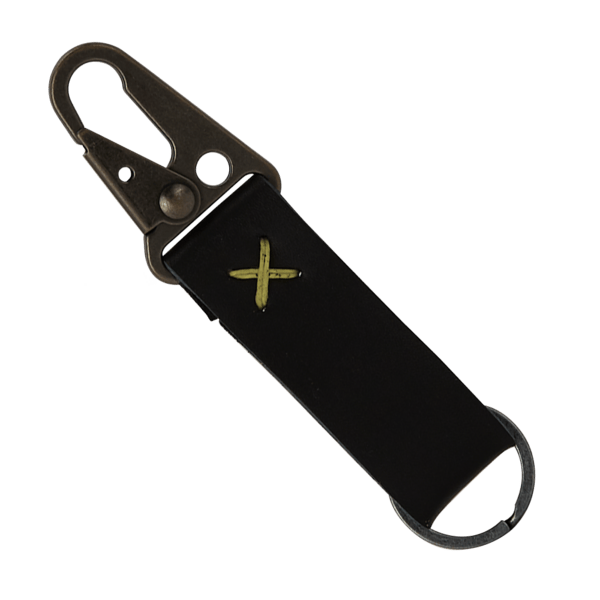 Busker Leather Keychain with Antique Nickel Carabiner 87