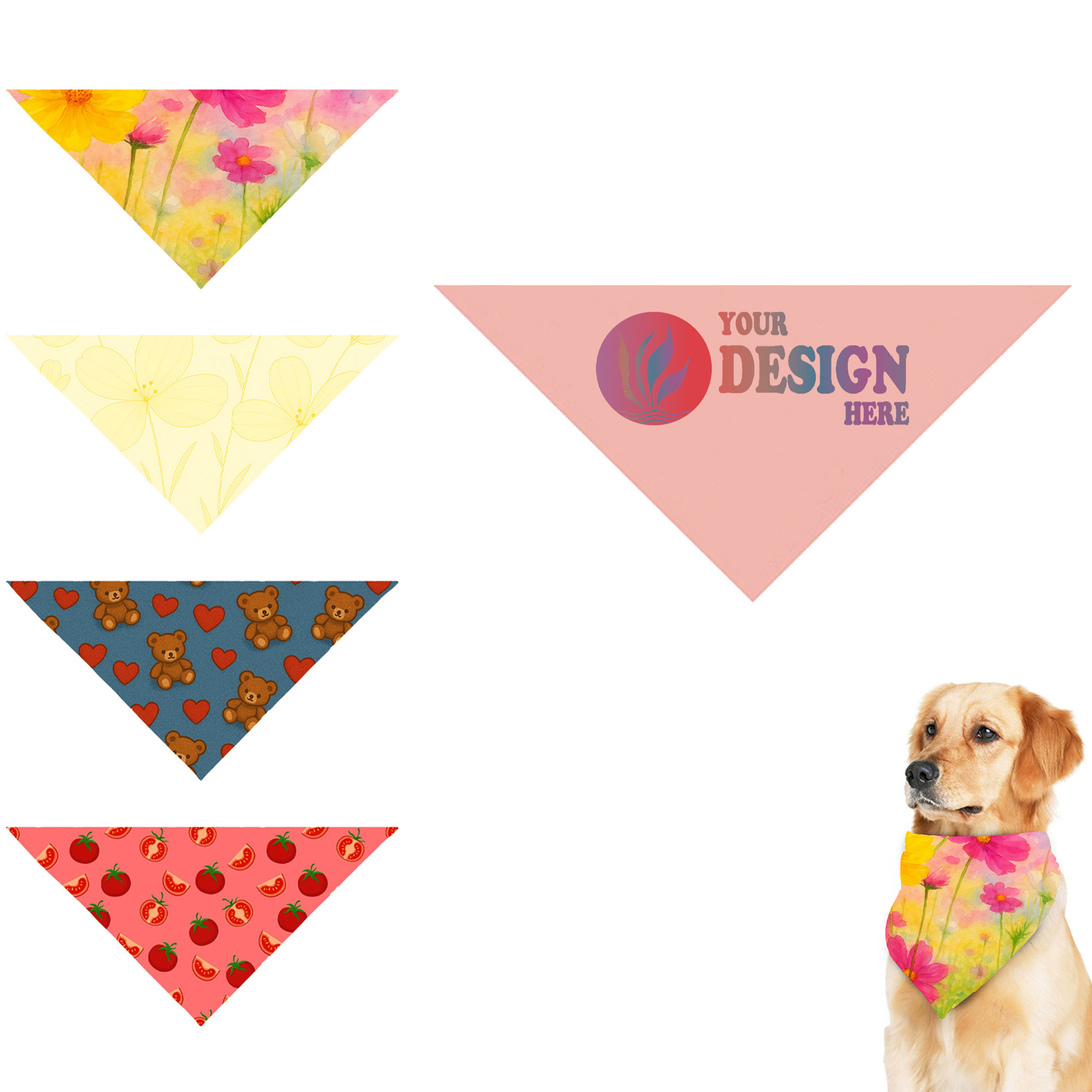 Pet Full Color Triangle Bandanna 2