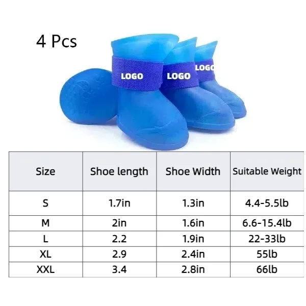 Silicone Anti-Slip Waterproof Pet Shoes 4