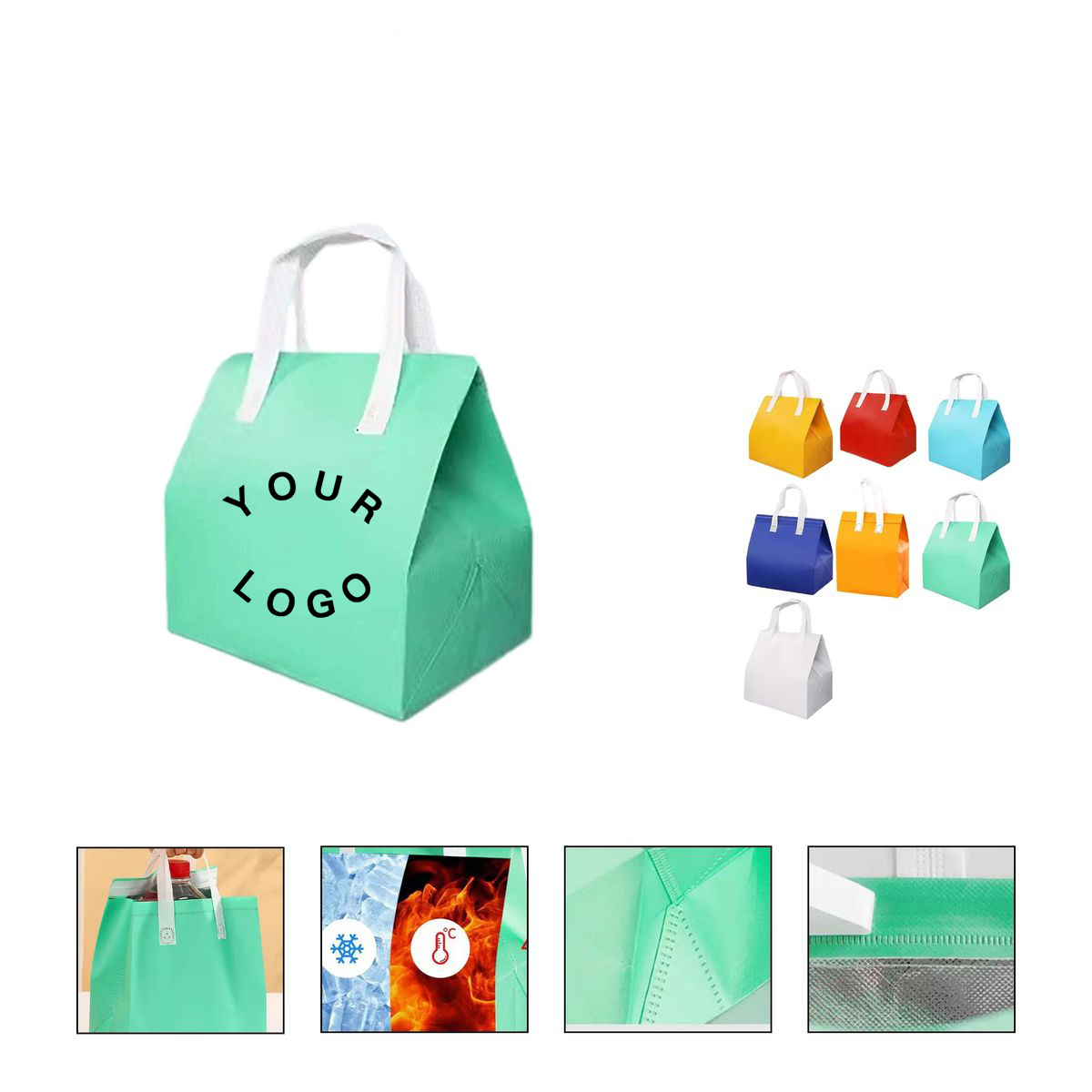 Laminated Cooler Tote Bag with Waterproof Design 2