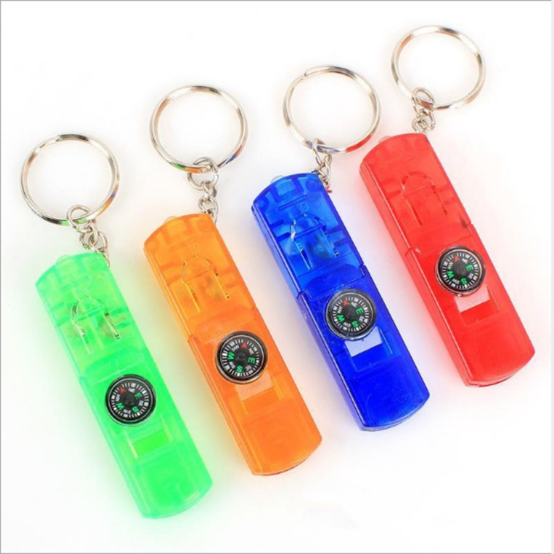 Compass Keychain with Whistle and LED Light 3