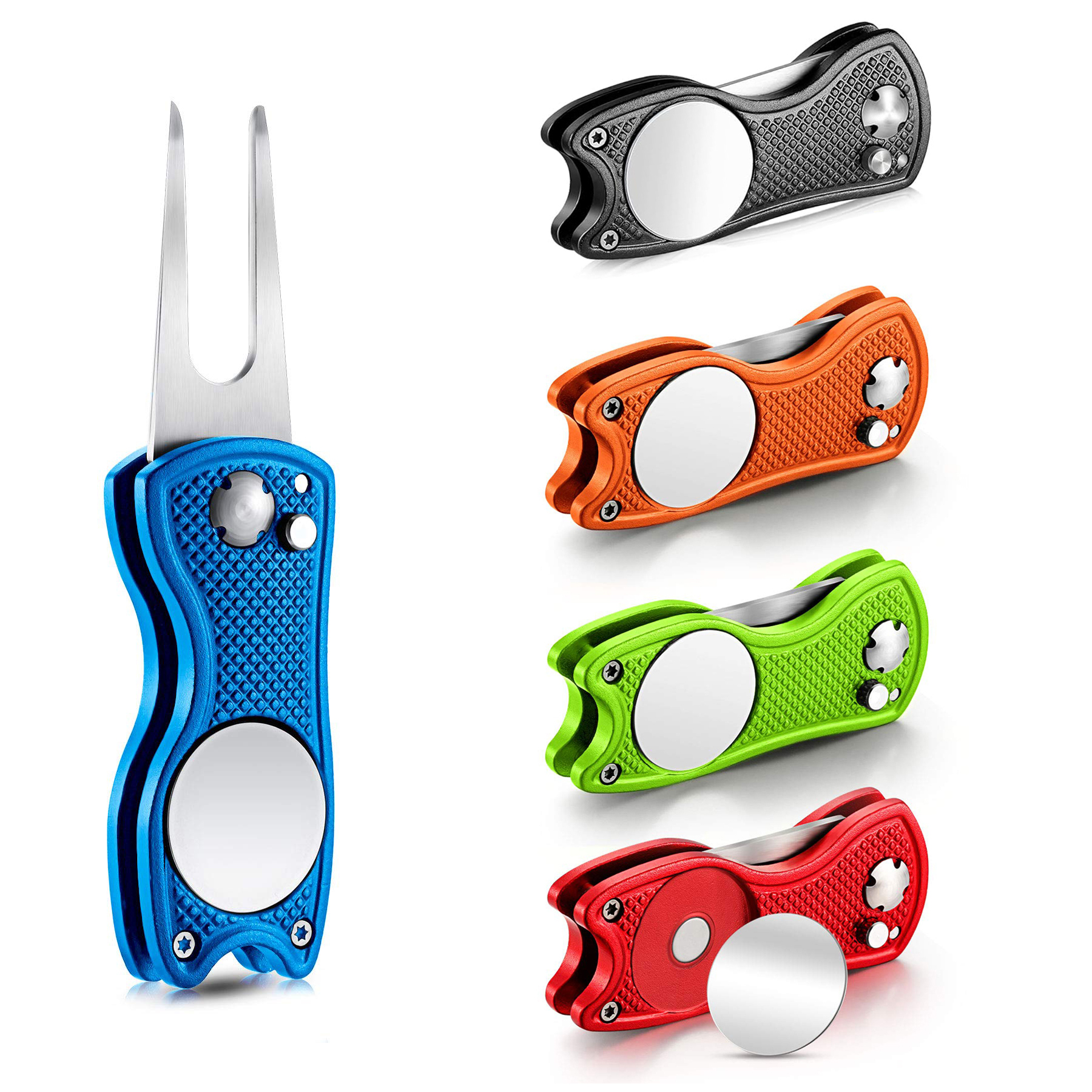Foldable Metal Golf Divot Tool with Custom Ball Marker 1