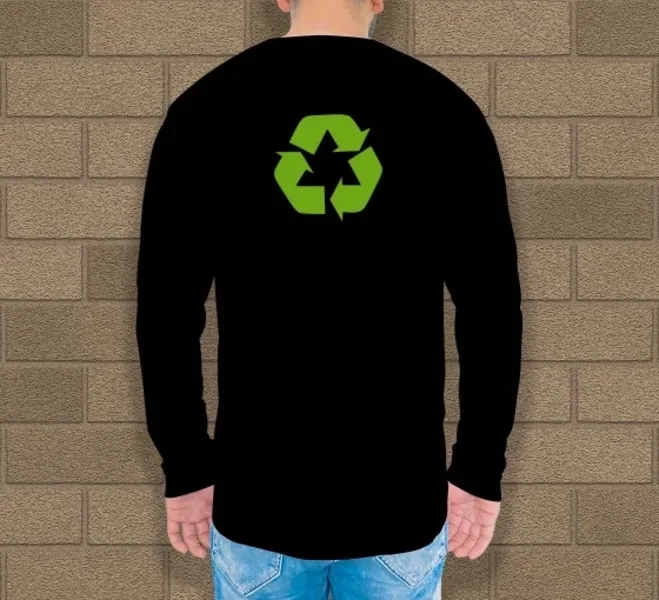 Men's Black Printed Long Sleeves T-Shirt - Crew Neck 1