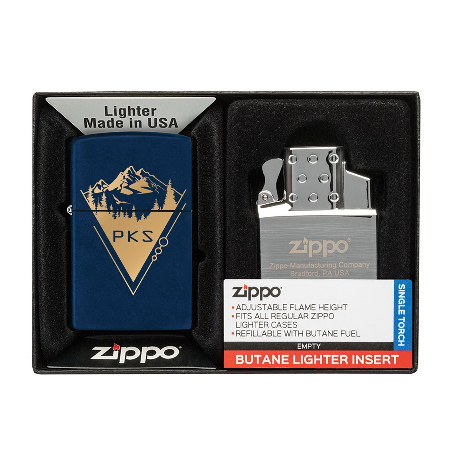Matte Zippo® Lighter & Single Butane Insert Gift Set 13