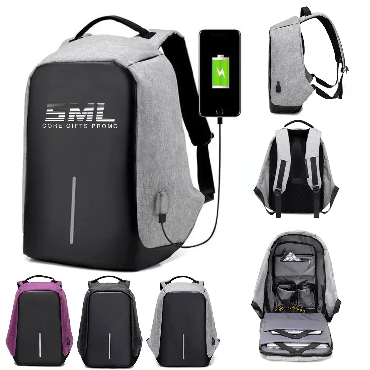 Anti-Theft Backpack with USB Charging Port 3