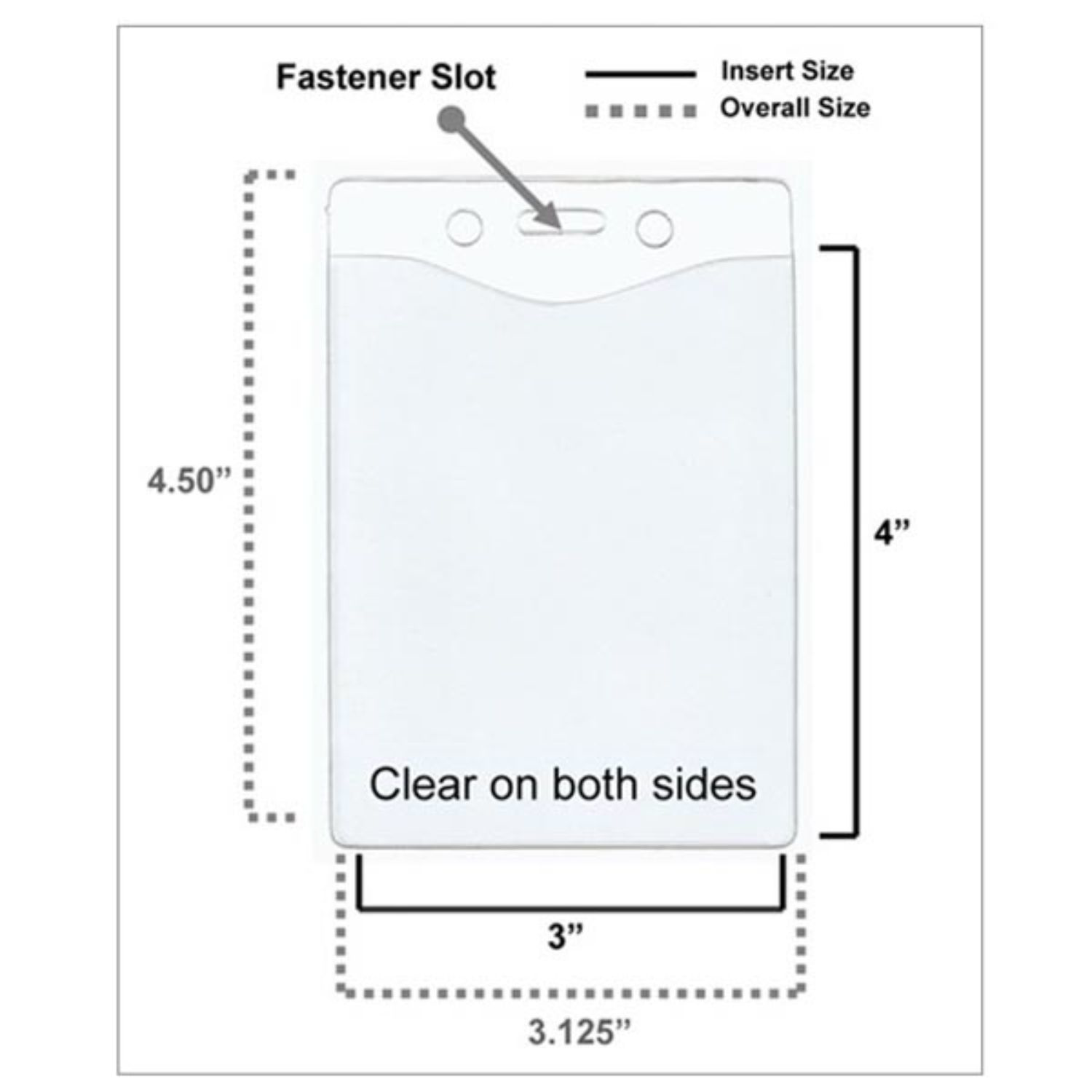 4x3 inch Vertical Vinyl Badge Holder With Slot 1