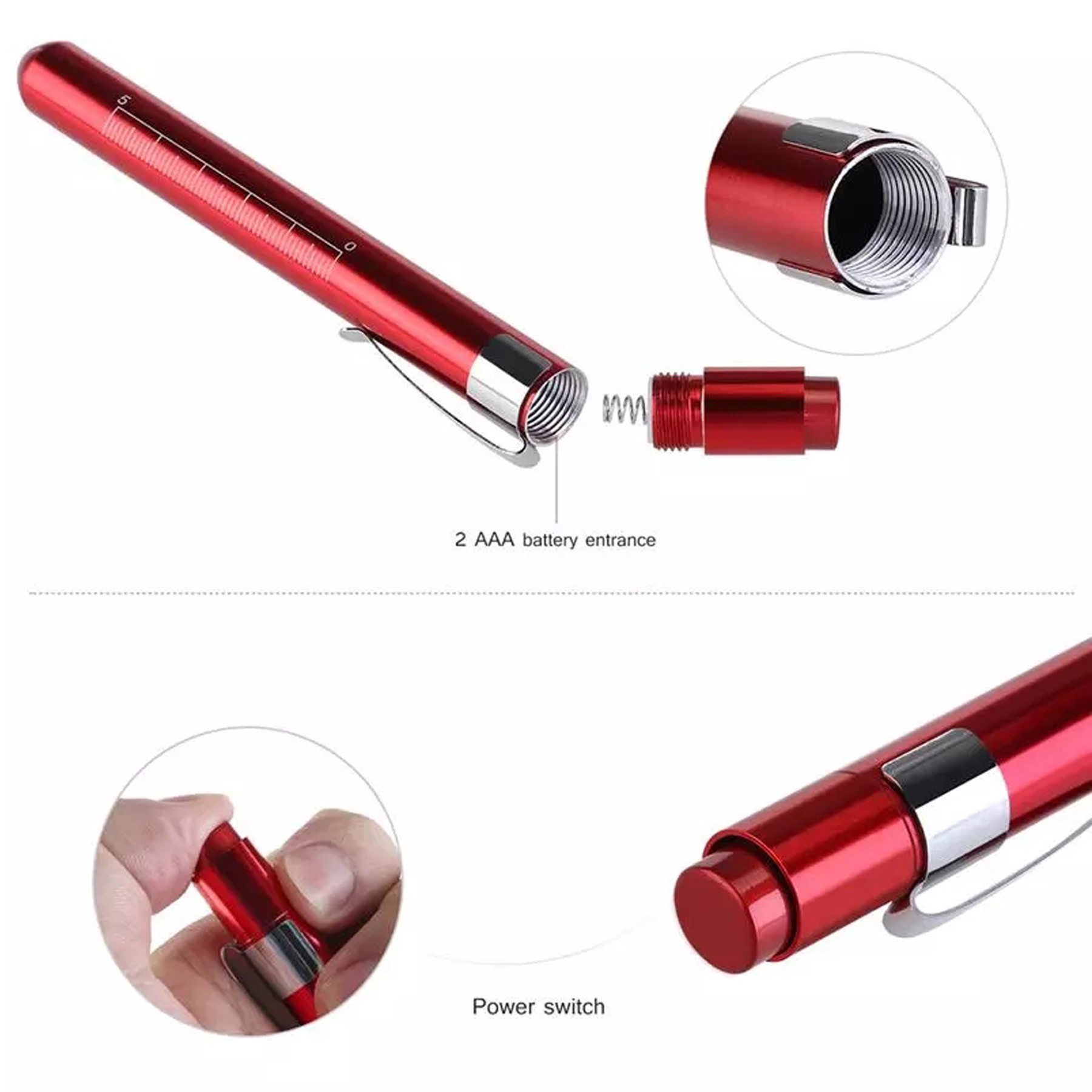 LED Medical Nurse Pen Light With Pupil Gauge 2