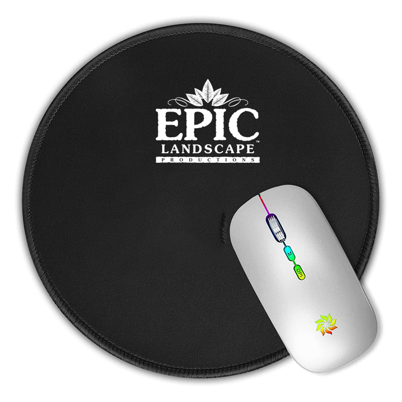 Small Round Rubber Computer Mouse Padwith Stitched Edge 2