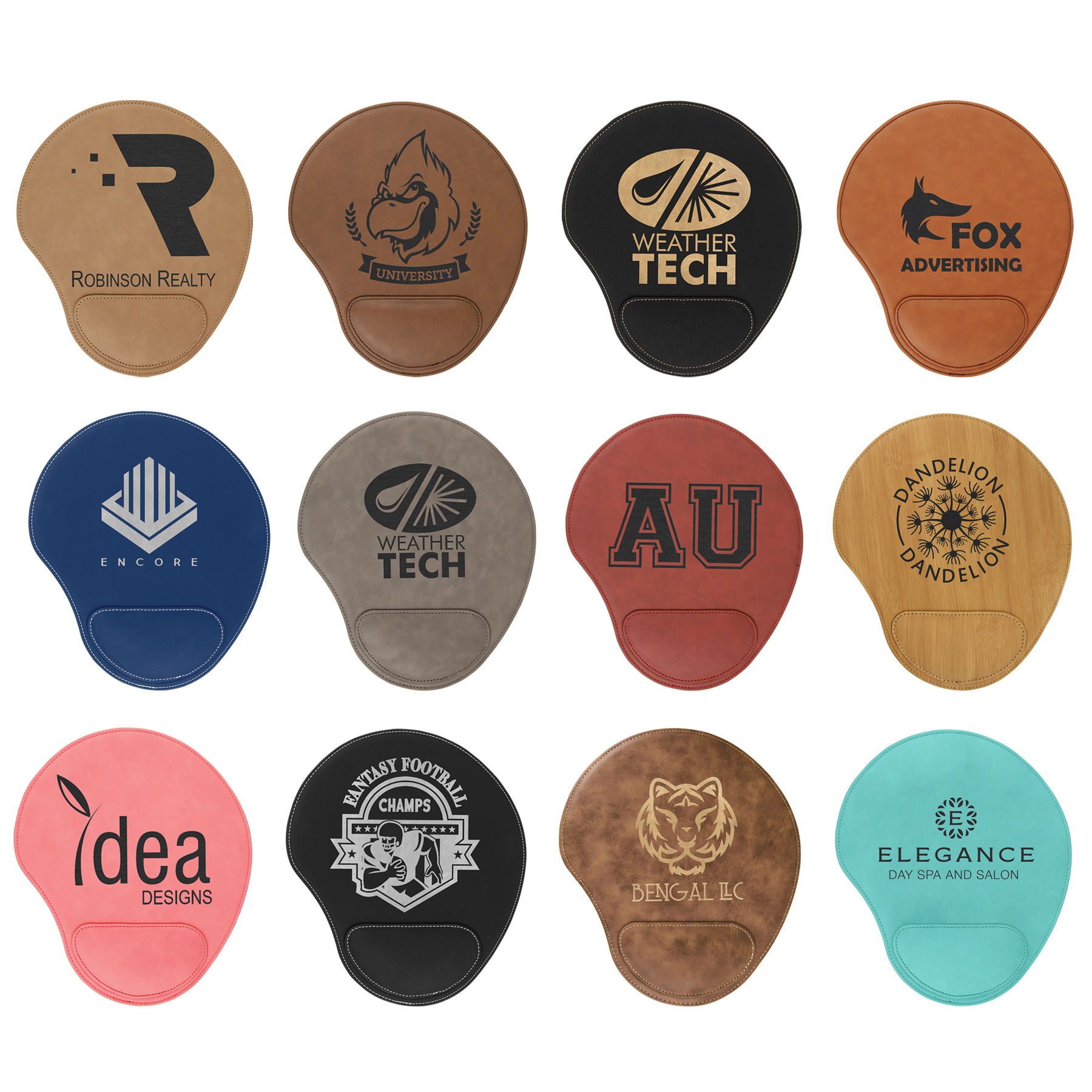 9" x 10 1/4" Light Brown Leatherette Mouse Pad 1