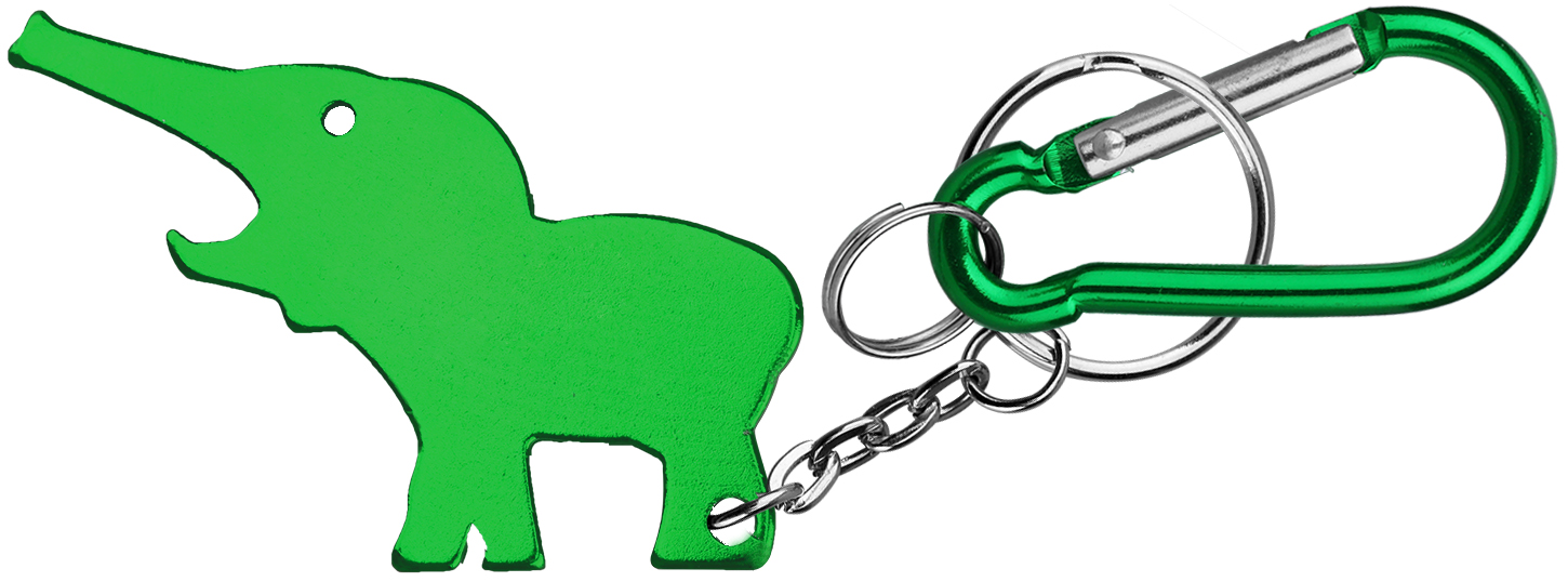 Metal Elephant Shape Bottle Opener with Key Ring & Carabiner 4