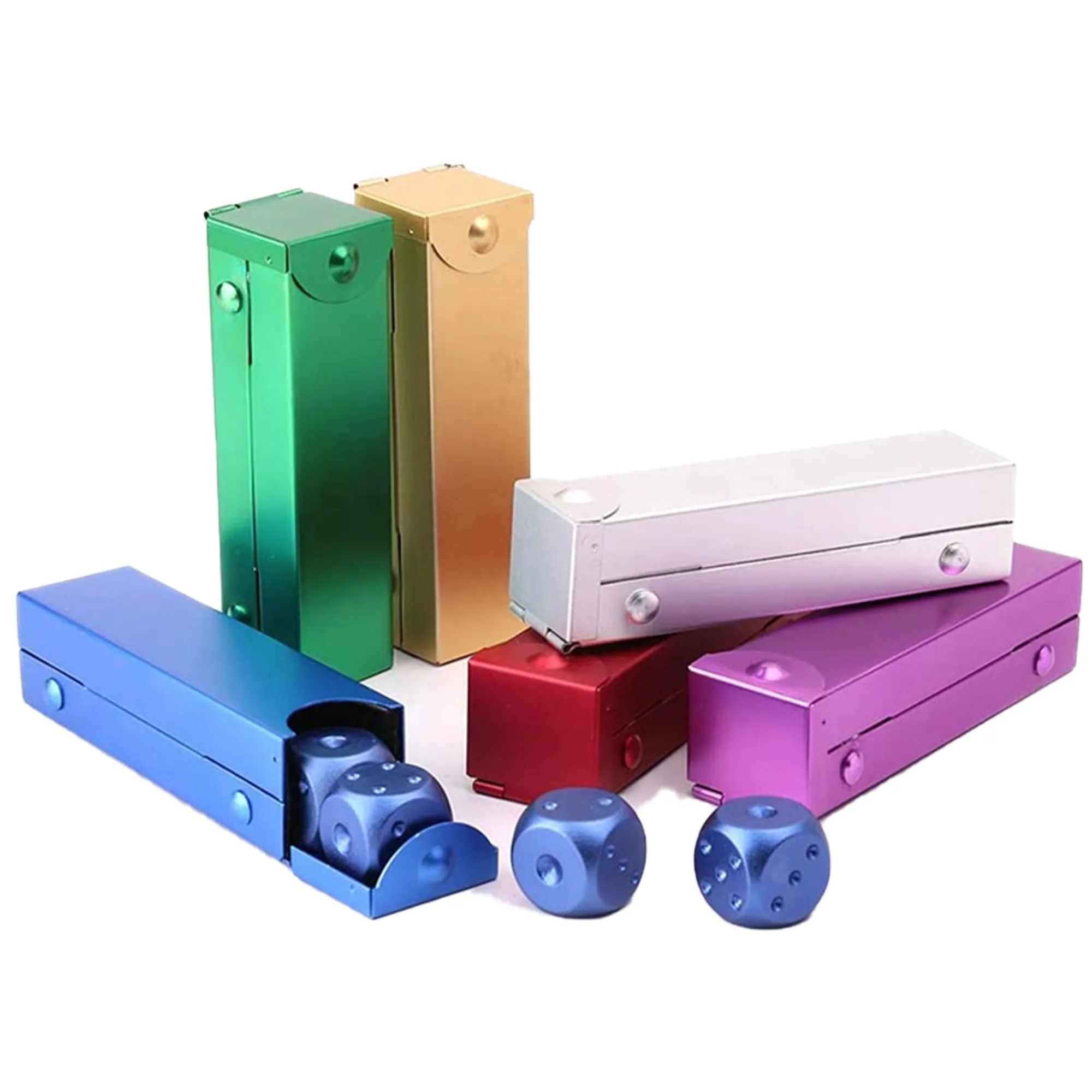 5 Pieces Aluminum Alloy Dice Set Full Color Print 3