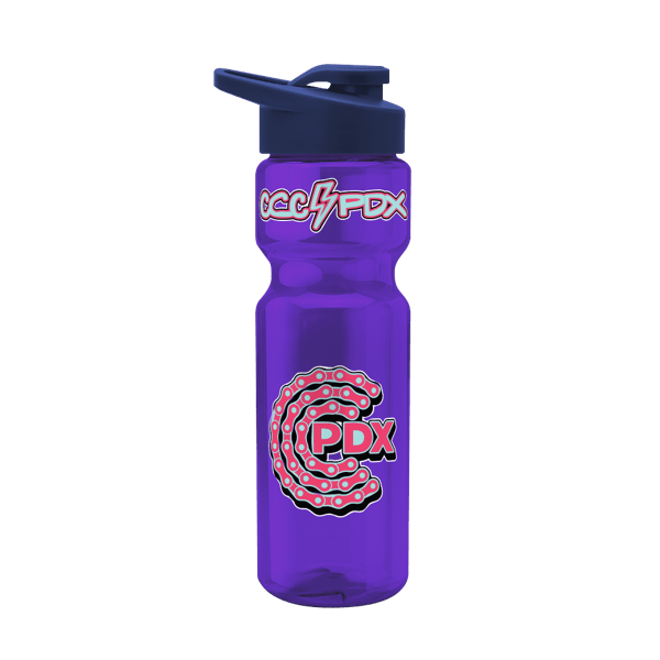 Blazer 28oz Transparent Bike Bottle w/Drink-thru Lid 431