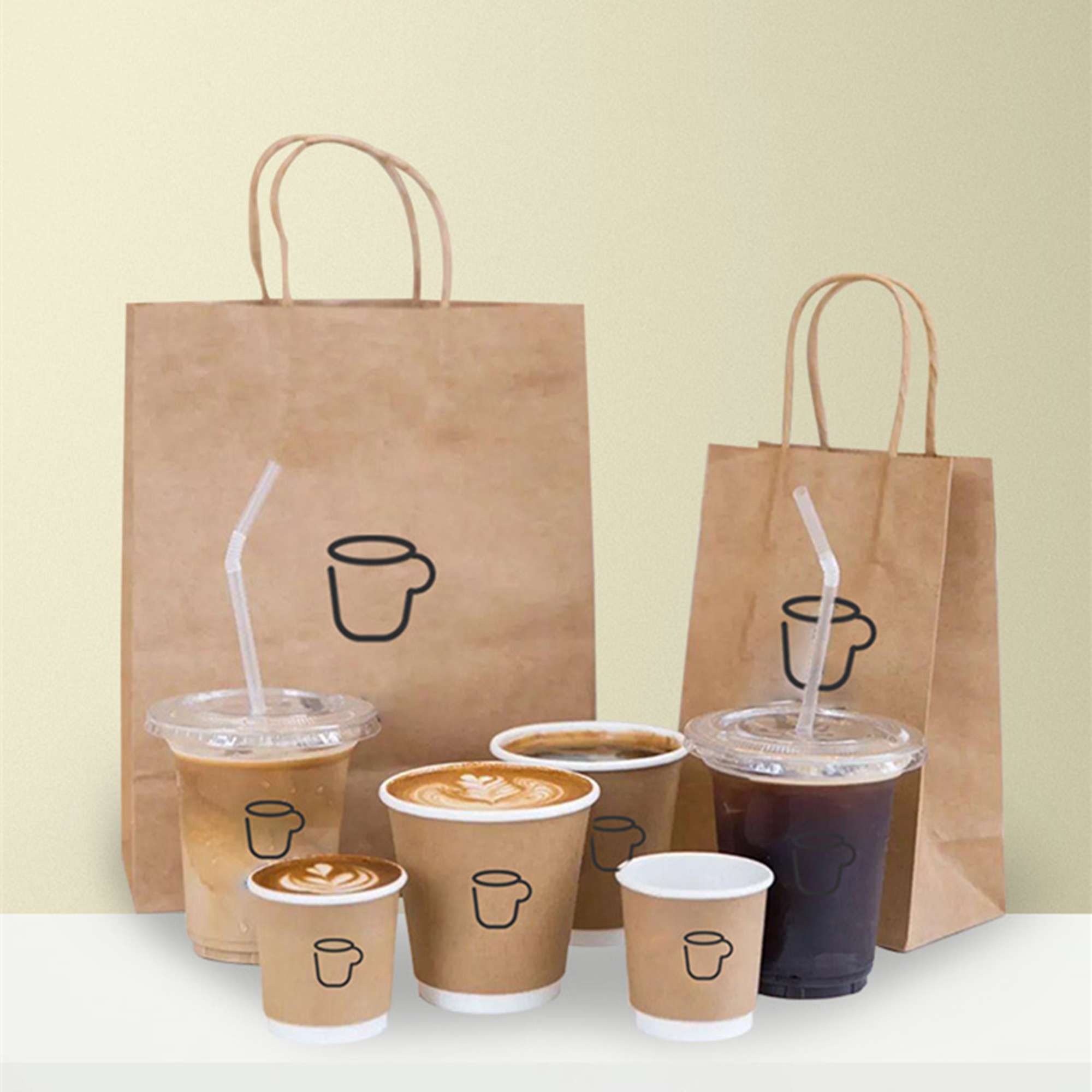 100 Pcs 12 oz Disposable Paper Coffee Cups 3