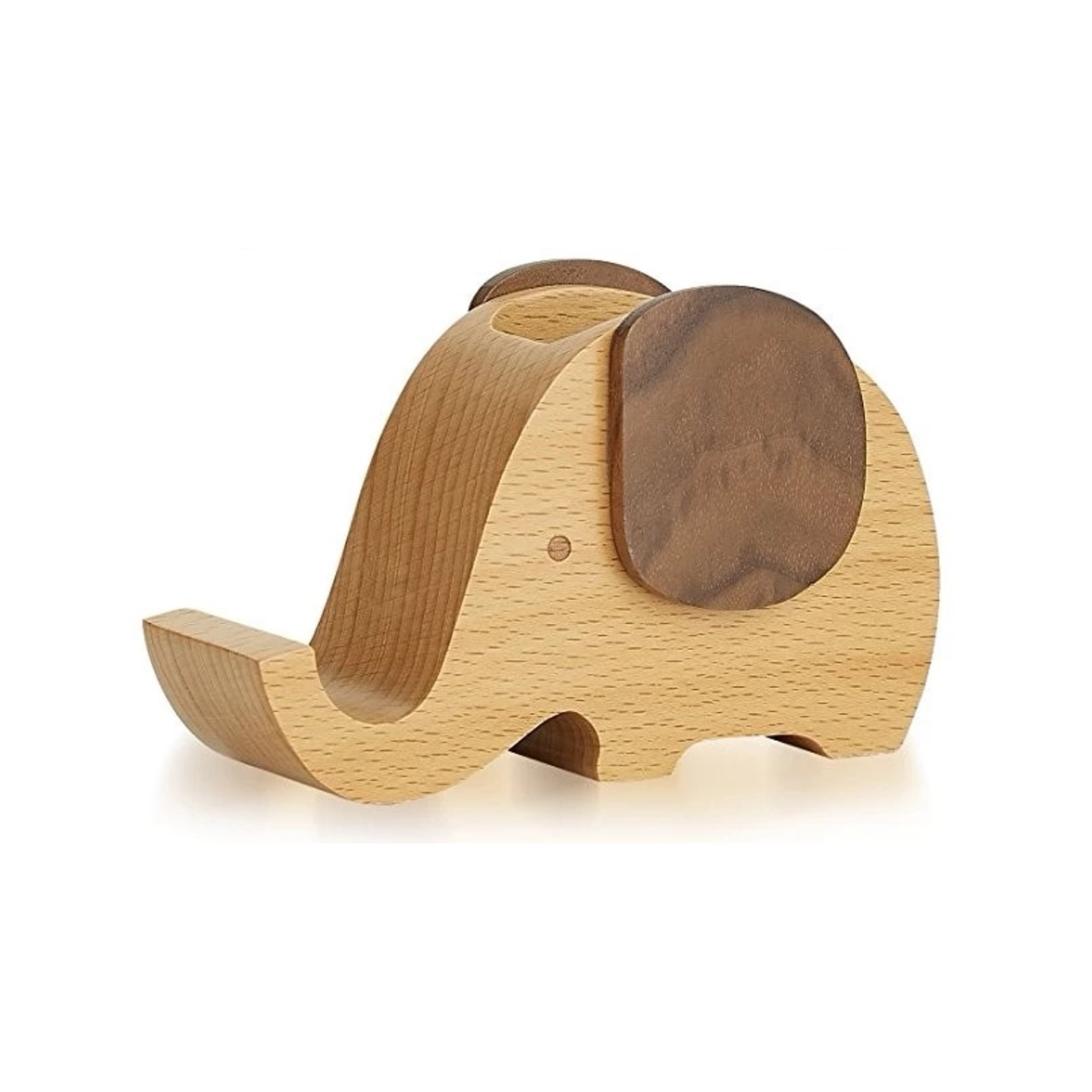 Elephant Shape Wood Phone Stand 3