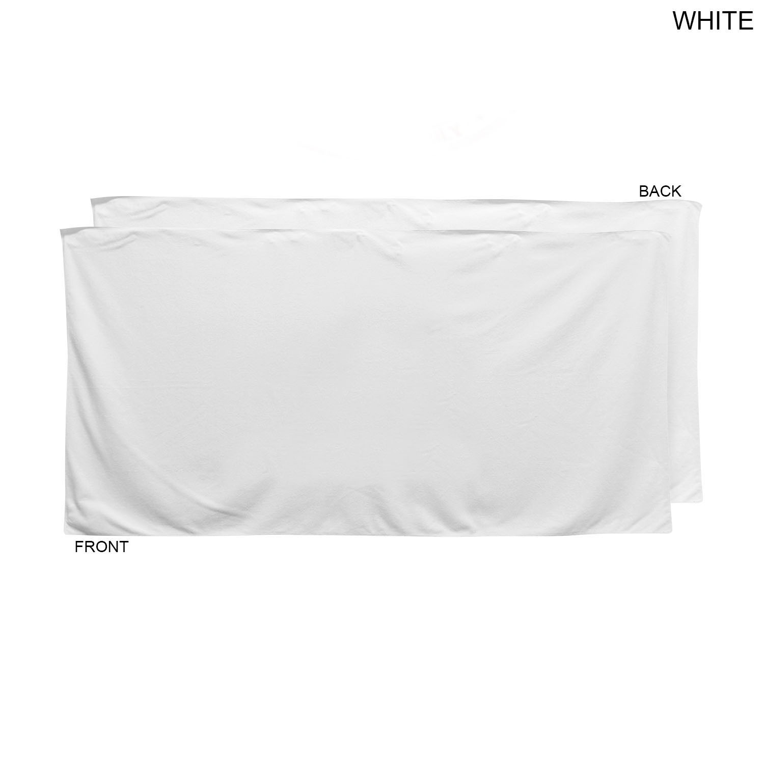 Plush Velour Terry Cotton Blend White Beach Towel, 30x60, Blank Only 3