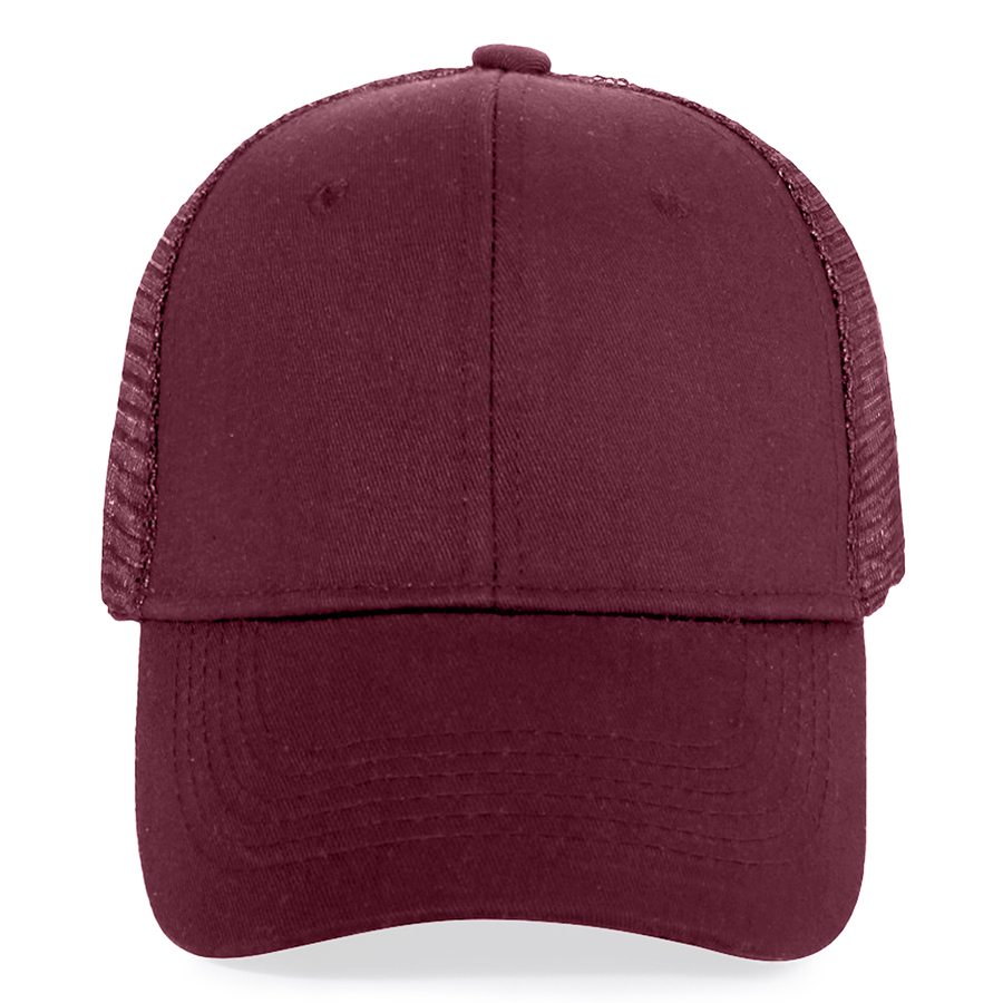 Stock Solid Color Cotton 6-Panel Trucker Cap 23