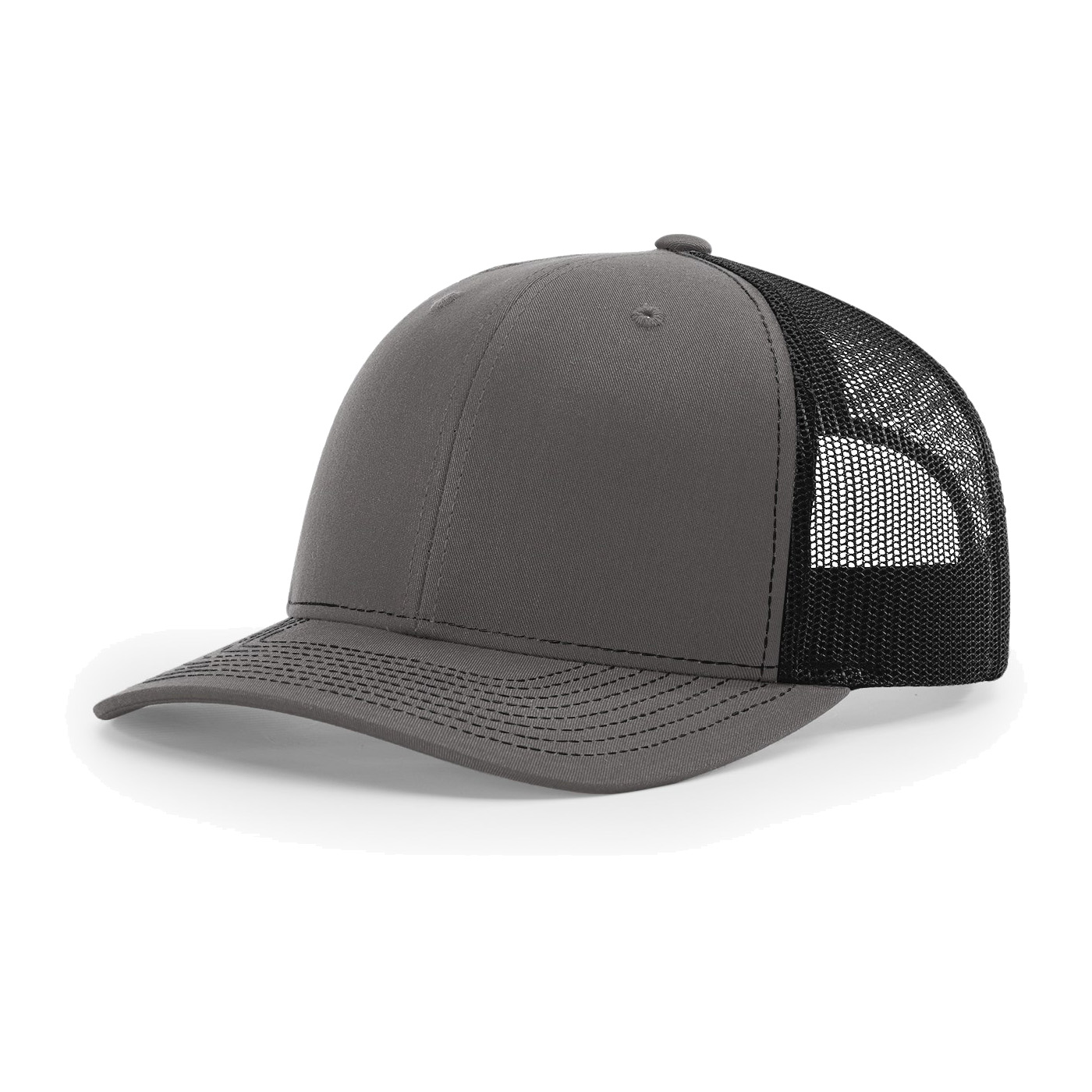 Richardson 112 6-Panel Snapback Trucker Hat w/Leatherette Adhesive Patches or Embroidery 58