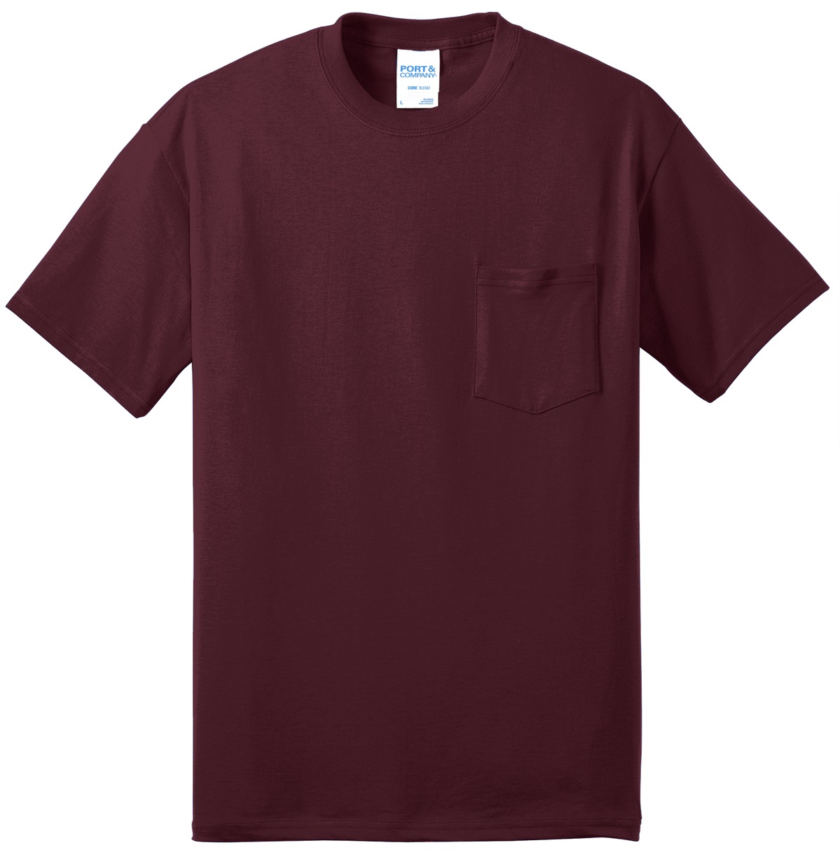 Port & Co Core Blend Pocket Tee. PC55P 107