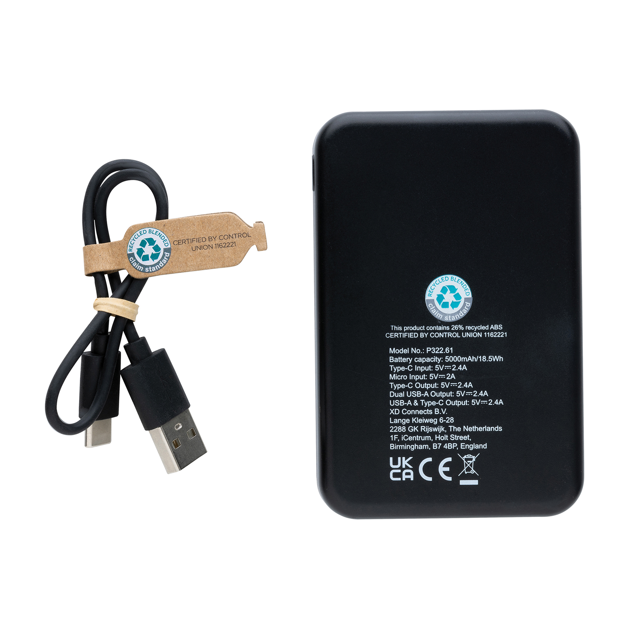 Recycled Plastic 5.000 mAh Powerbank 5