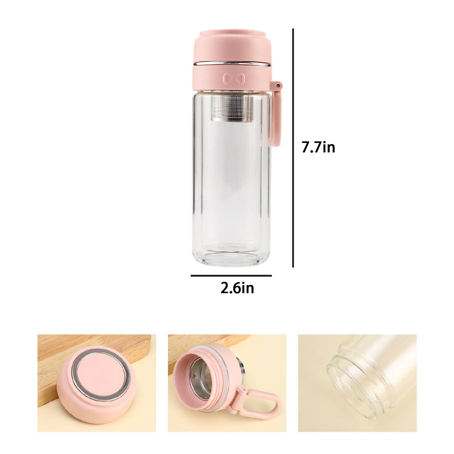Double-layer insulated tea separator glass cup 2