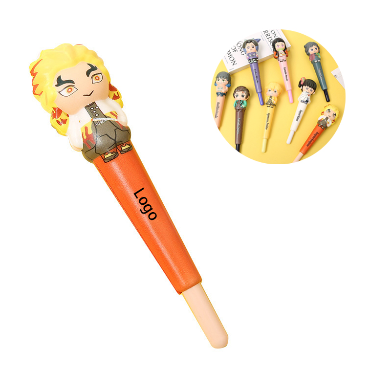 2 in 1 Squishy Anime Character Ball Pen and Squeeze Toy 5