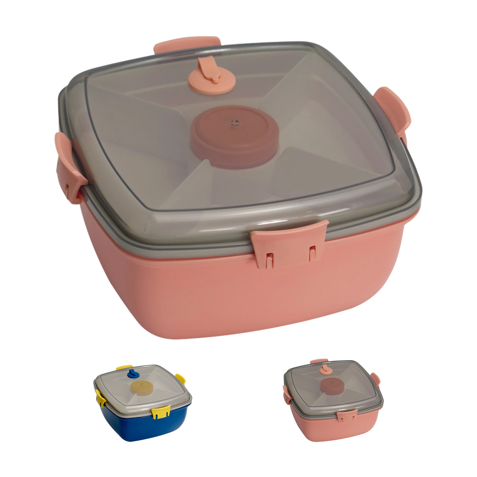 Plastic Food Storage Bento Box Set With Utensils 40 Ounce Capacity 2