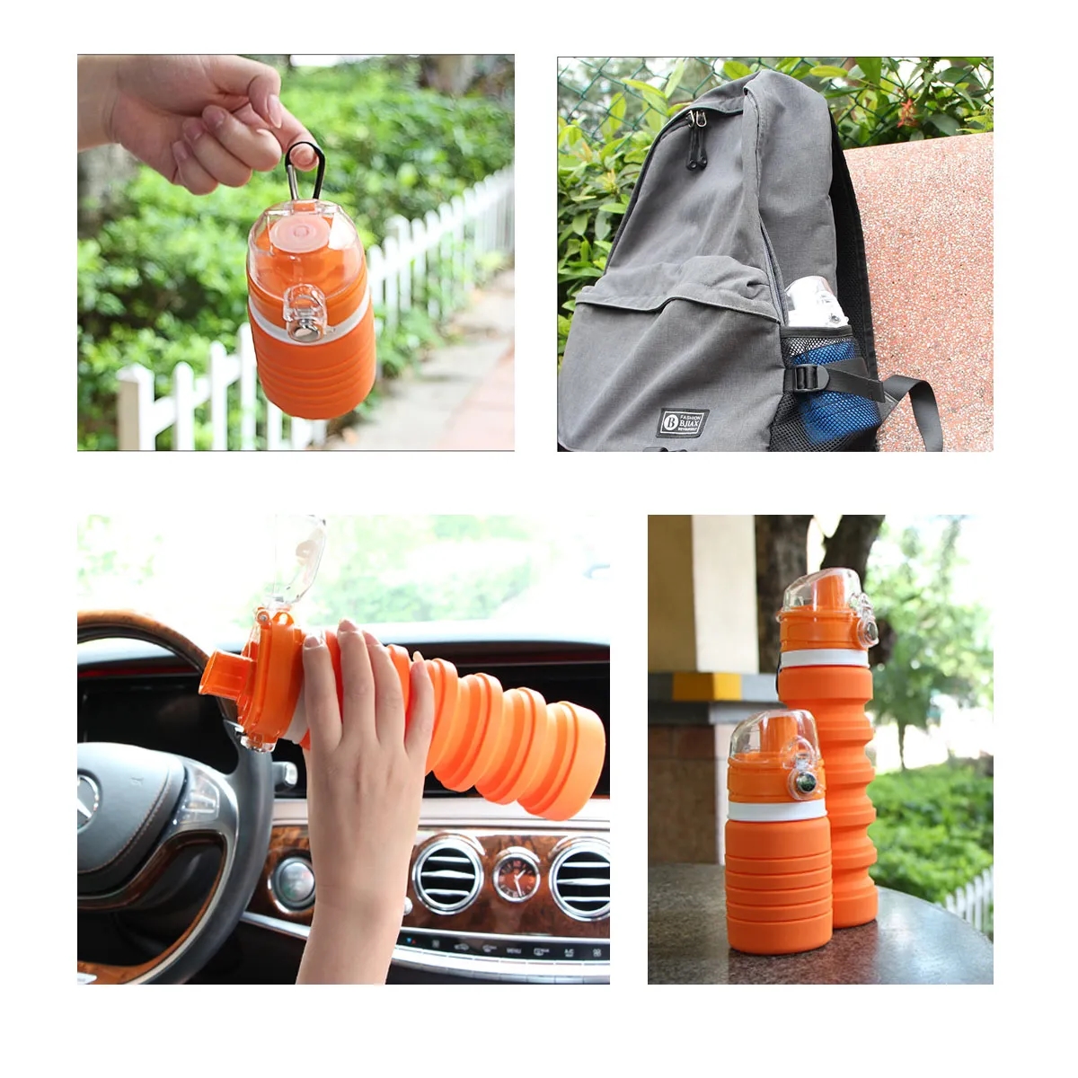 Reusable Portable Leak-Proof Silicone Folding Water Bottle 3
