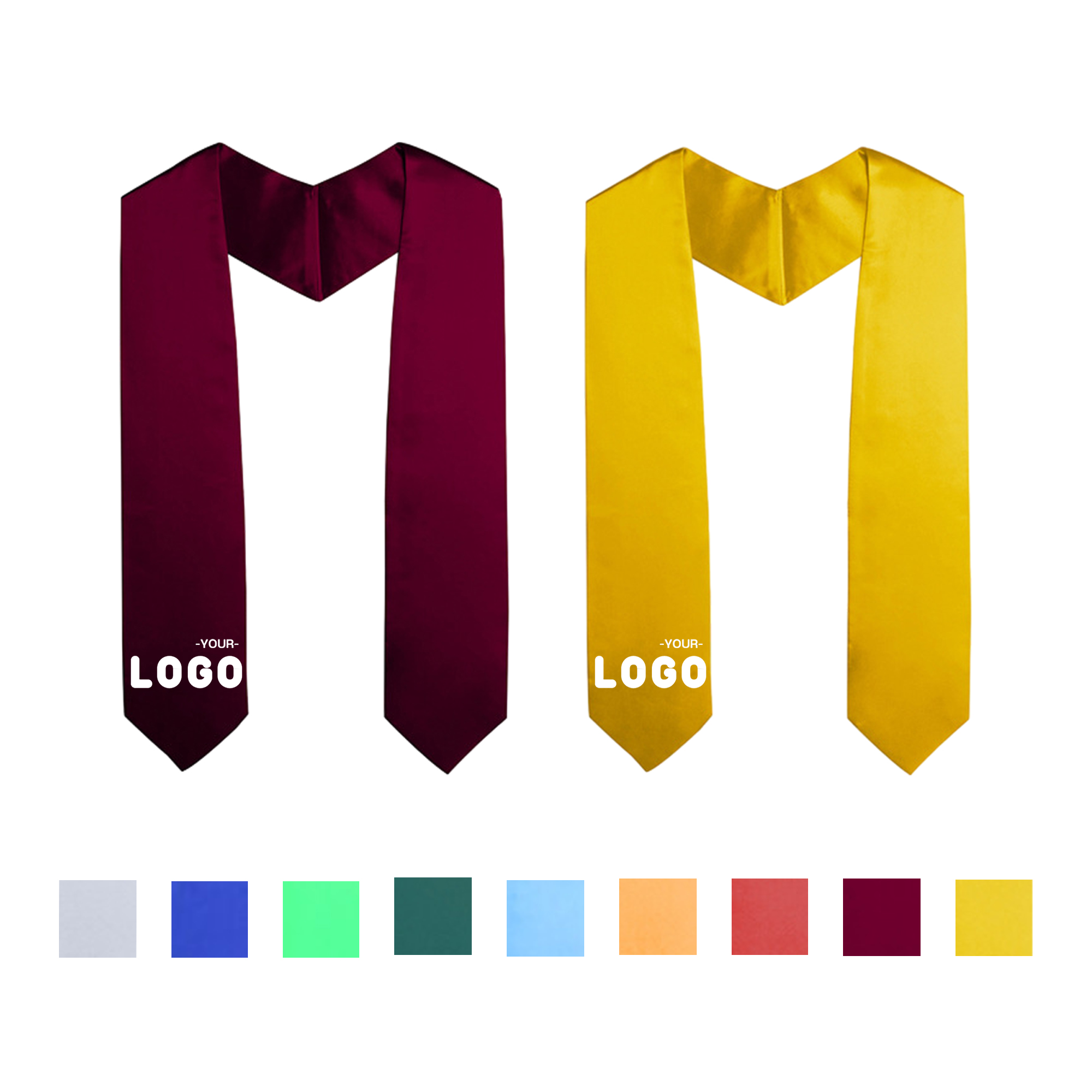 Unisex Solid Graduation Stole 2