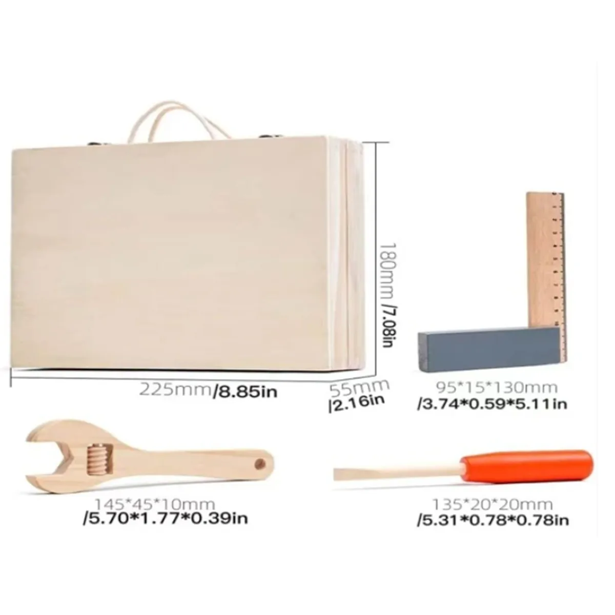 Funny Educational Wooden Maintenance Combination Tool Kit 7