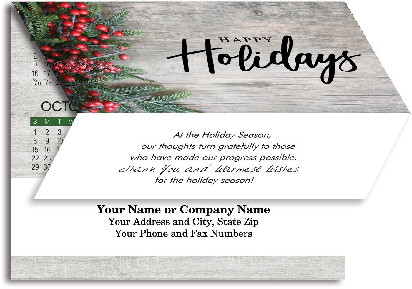 FOUR SEASONS HOLLY CARD TO CALENDAR 11