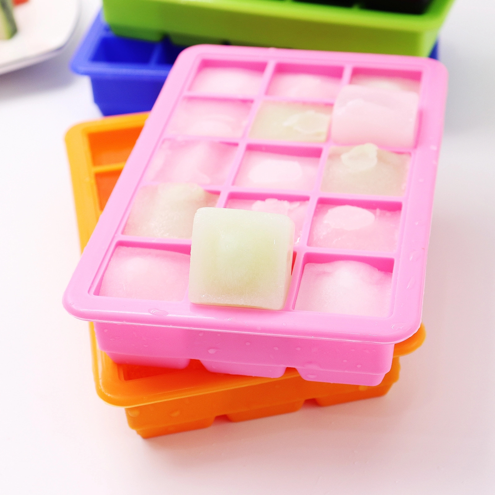 Custom Silicone Baby Food Storage & Ice Cube Freezer Tray 9