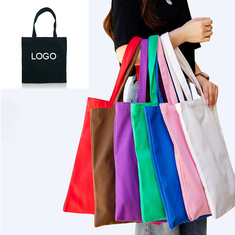 12oz Cotton Canvas Tote Bag Reusable Grocery Shopping Bags 3