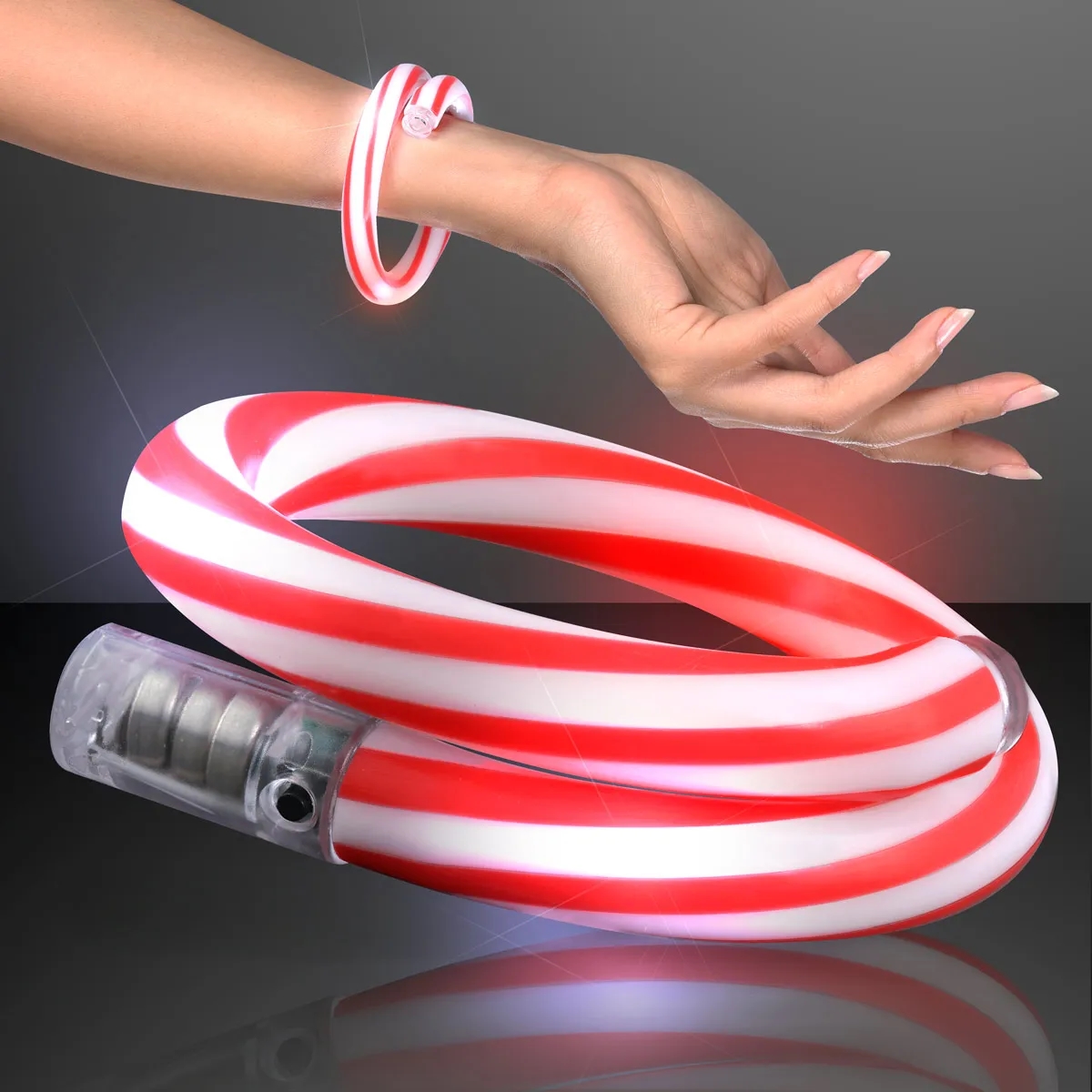 Flashing Christmas Candy Cane Bracelets 3