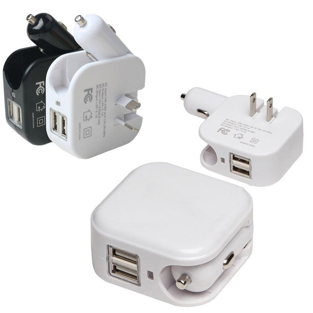 Dual Port AC/USB Car Charger 1