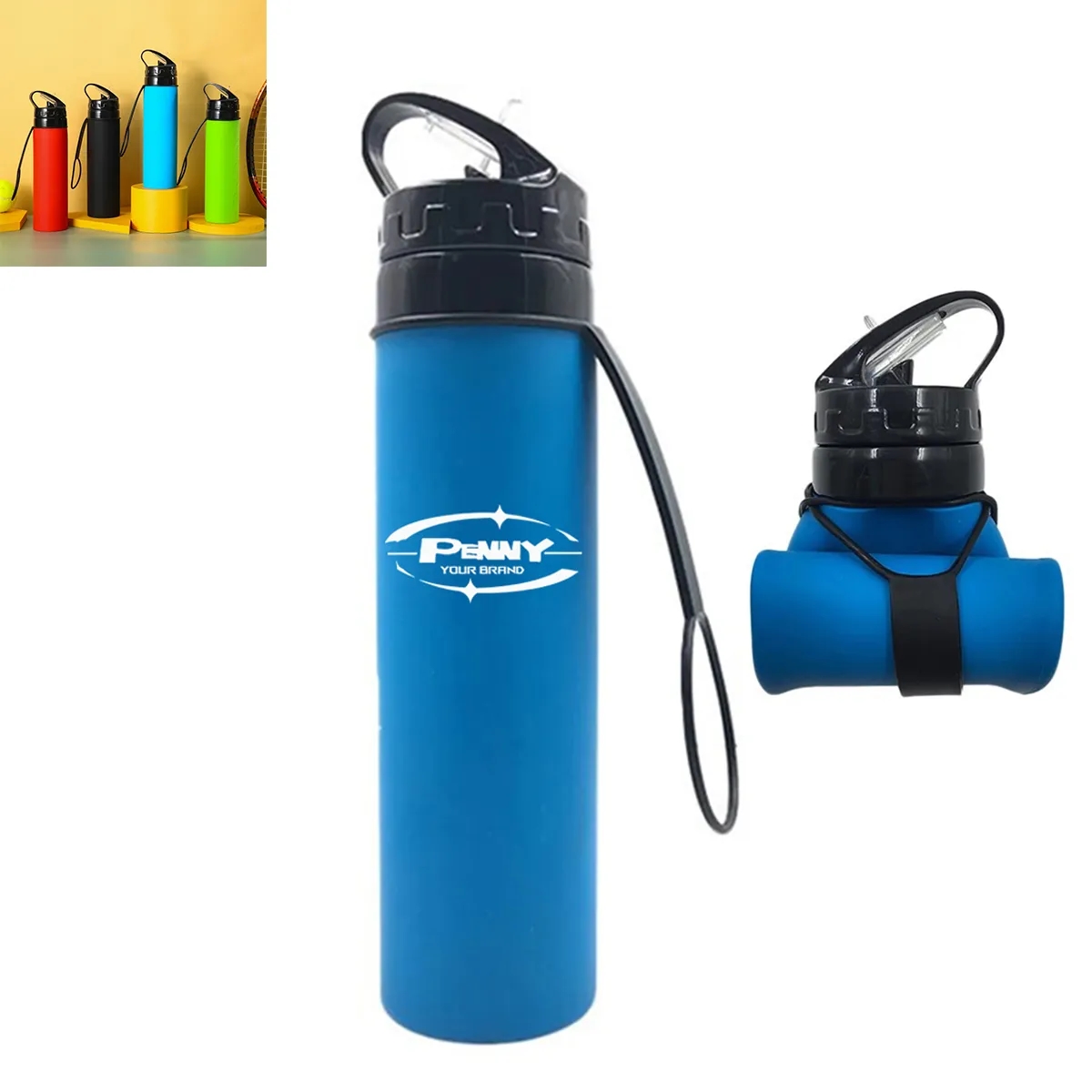 20Oz Silicone Collapsible Cup Folding Sports Water Bottle 3