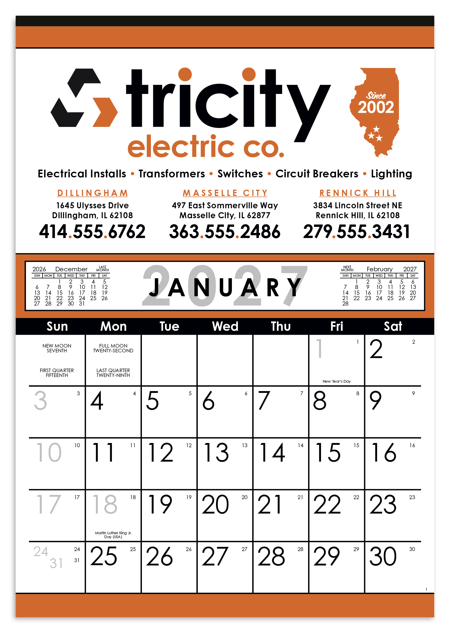 Skinner & Kennedy® Commercial 12-Sheet Calendar 4