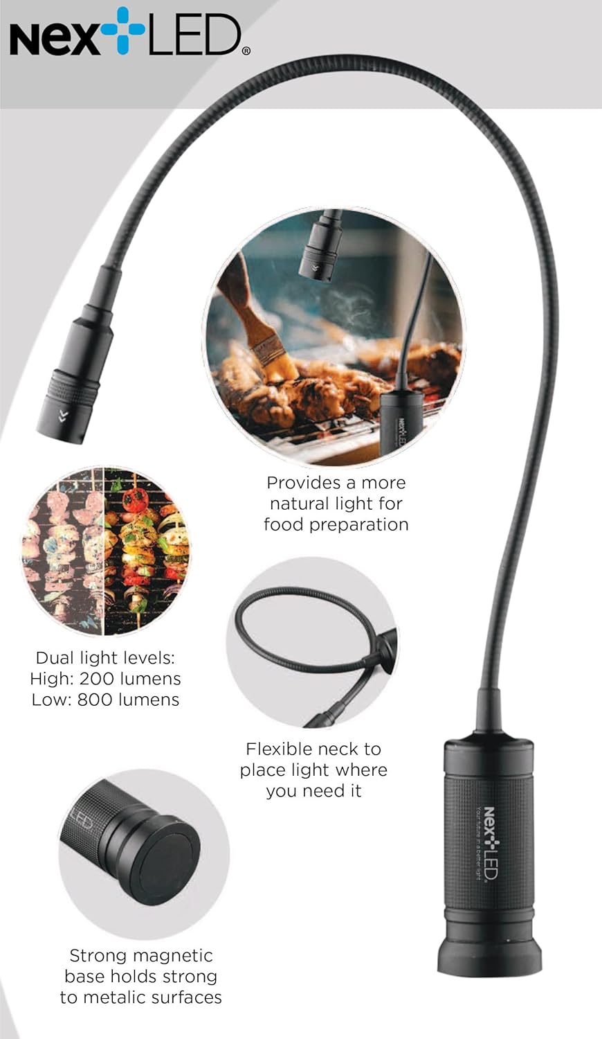 NextLED Battery Powered Flexible Shaft LED Grill Light 8