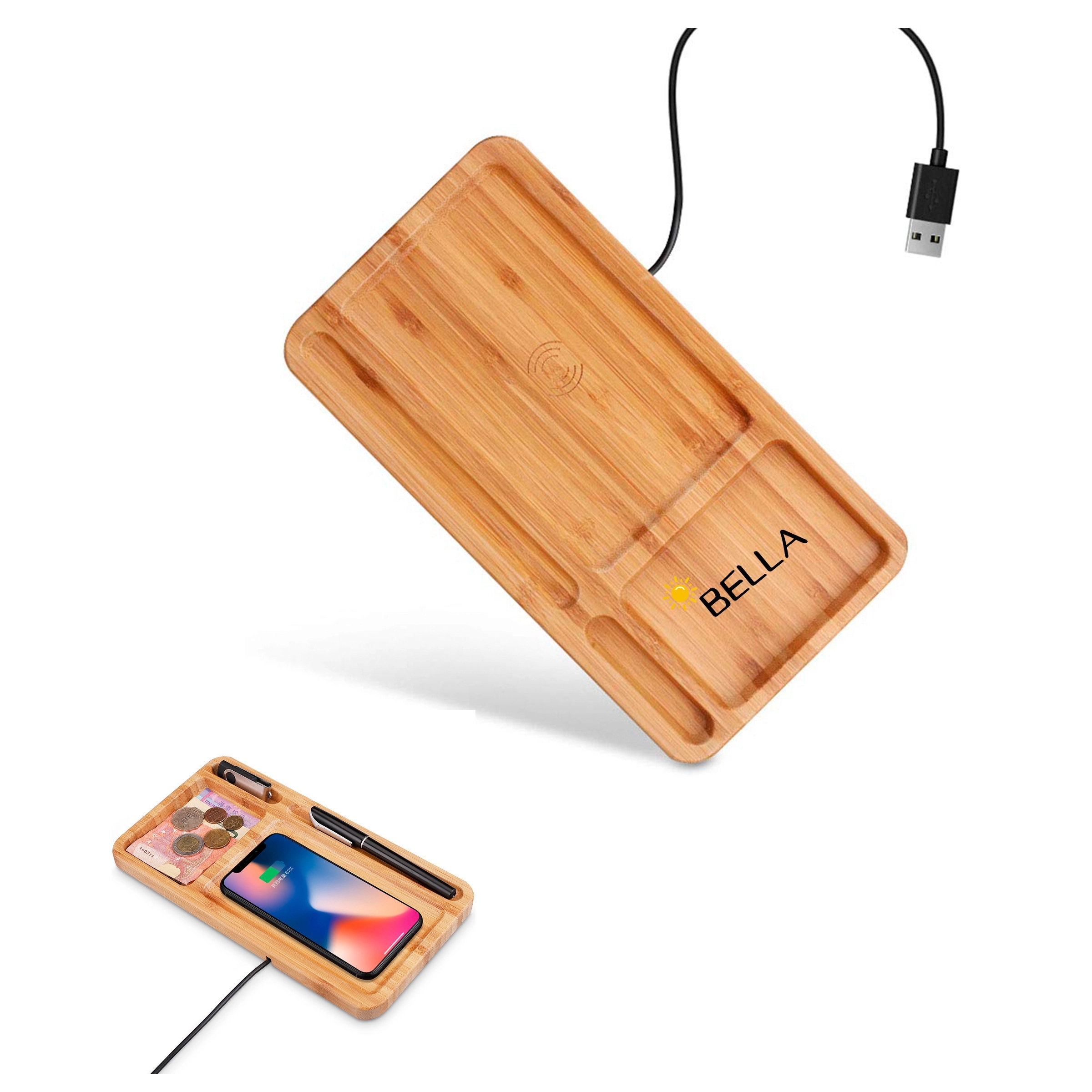 Bamboo Fast Wireless Charger Stand Wood 5