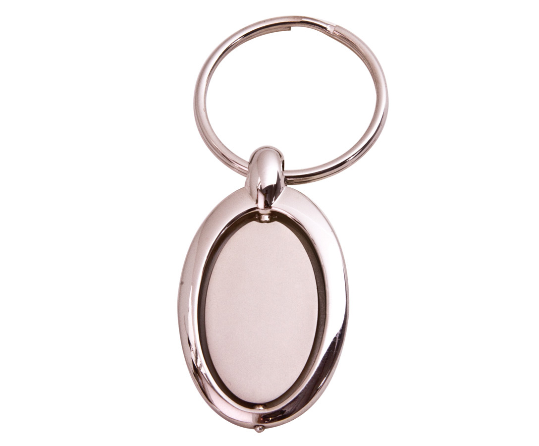 Zinc Keychain- Oval w/ Swivel Center