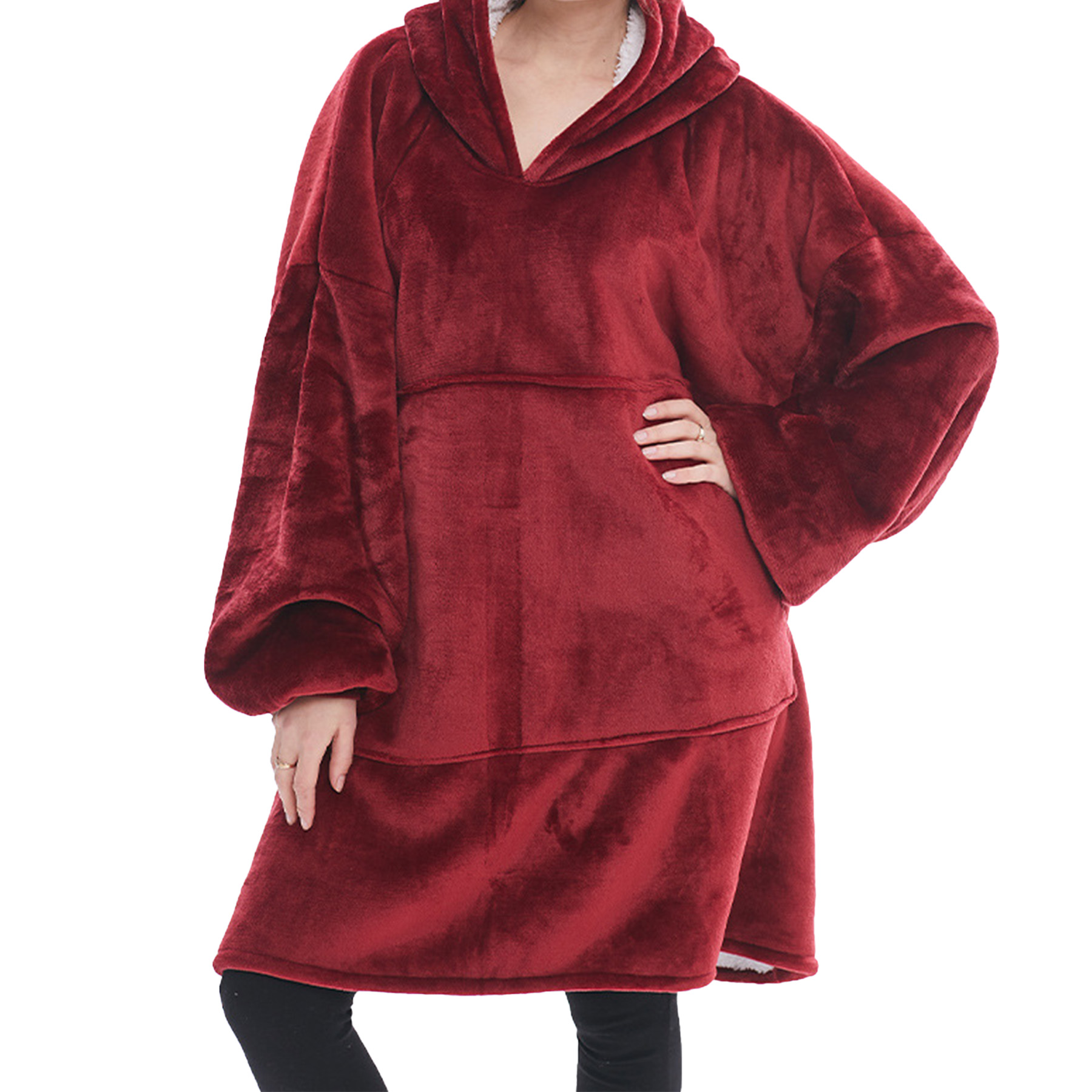 Flannel Hooded Lazy Blanket 9