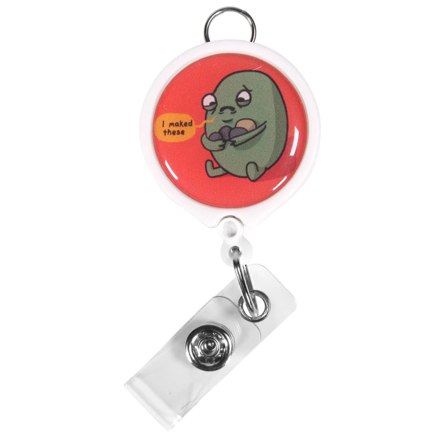 Retractable Round Badge Reel w/ Belt Clip & Hanging Loop 3