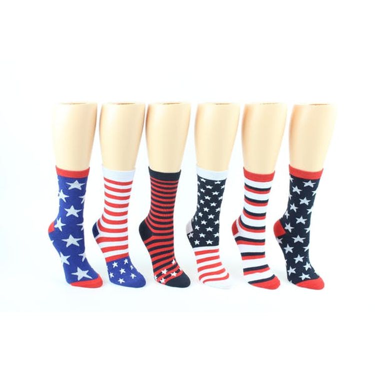 Women's Patriotic Crew Socks - Size 9-11 2