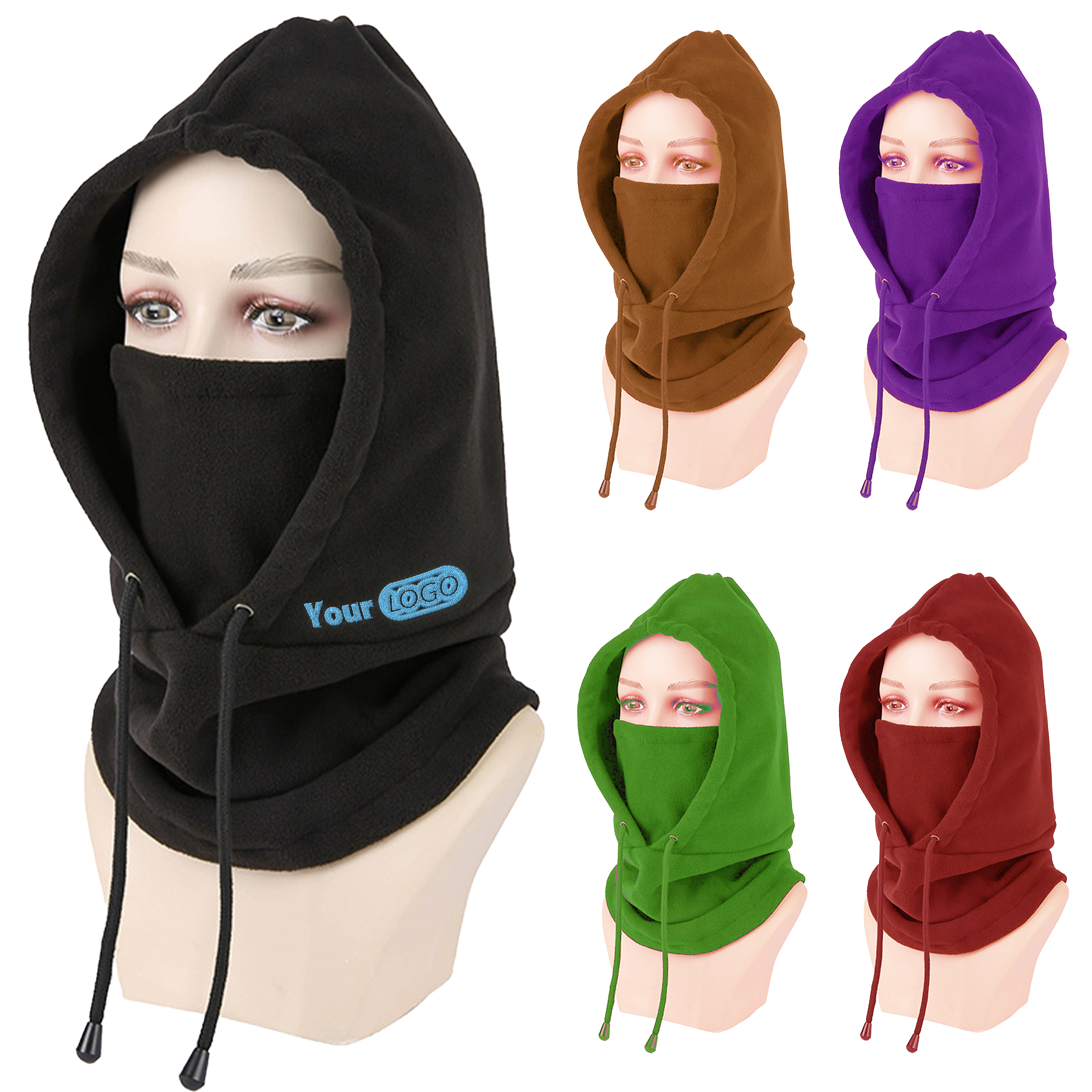 Spandex Stylish And Warm Fleece Hooded Mask For Extreme Weather 1