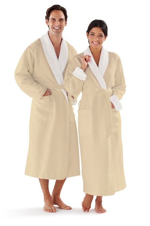 Microfiber Shawl Collar Bathrobe w/ french terry lining 22