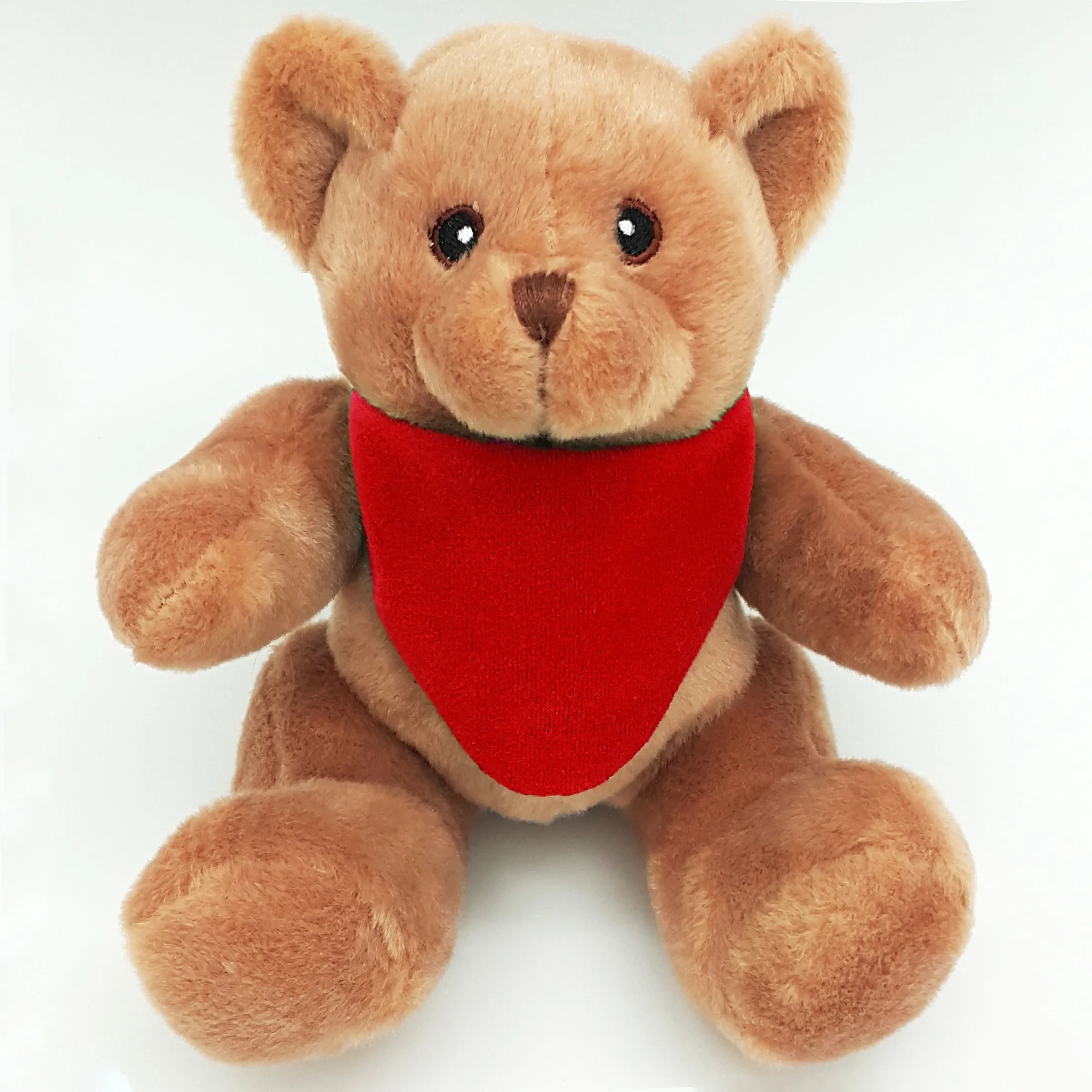 6" Beanie Brown Bear with Embroidered Eyes 7