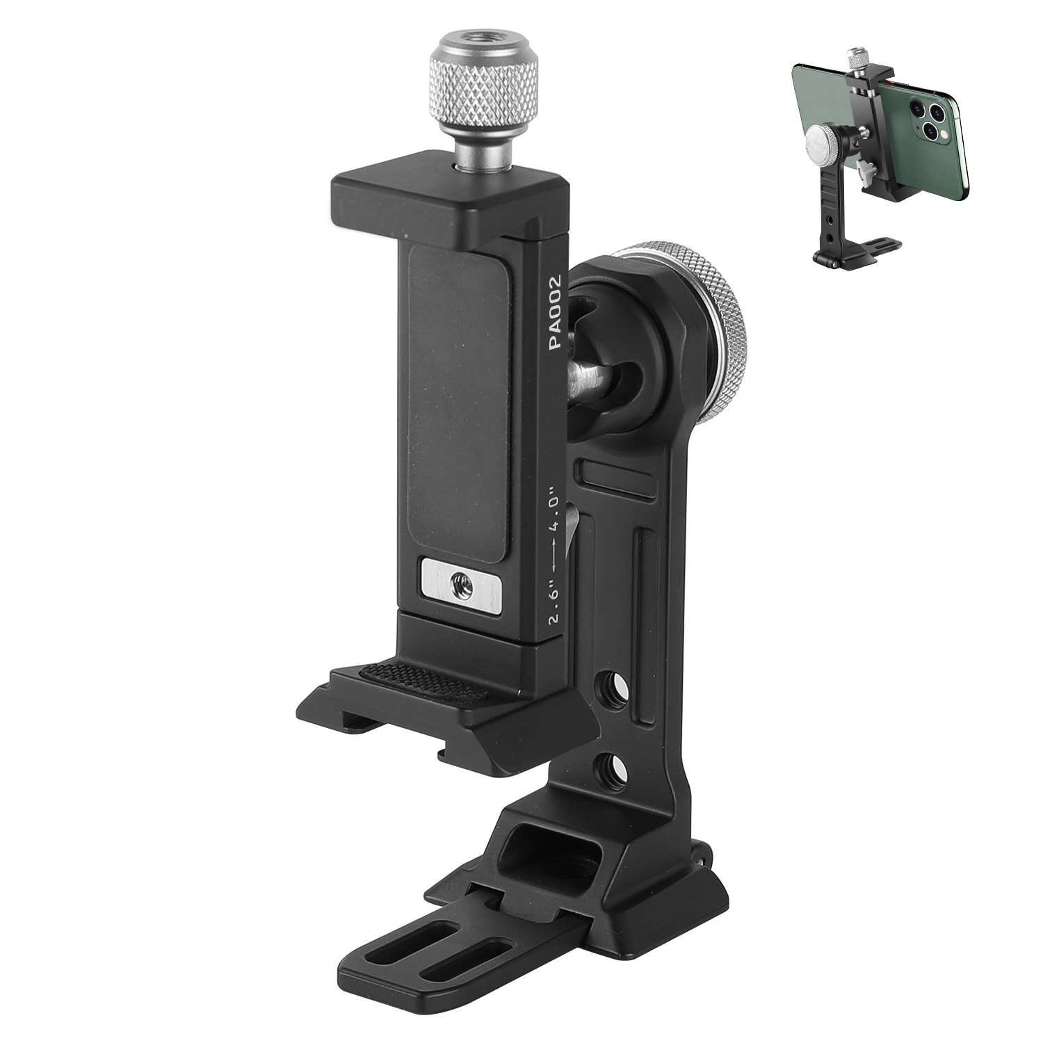 Aluminum Rotatable Foldable Phone Tripod Mount Adapter 6