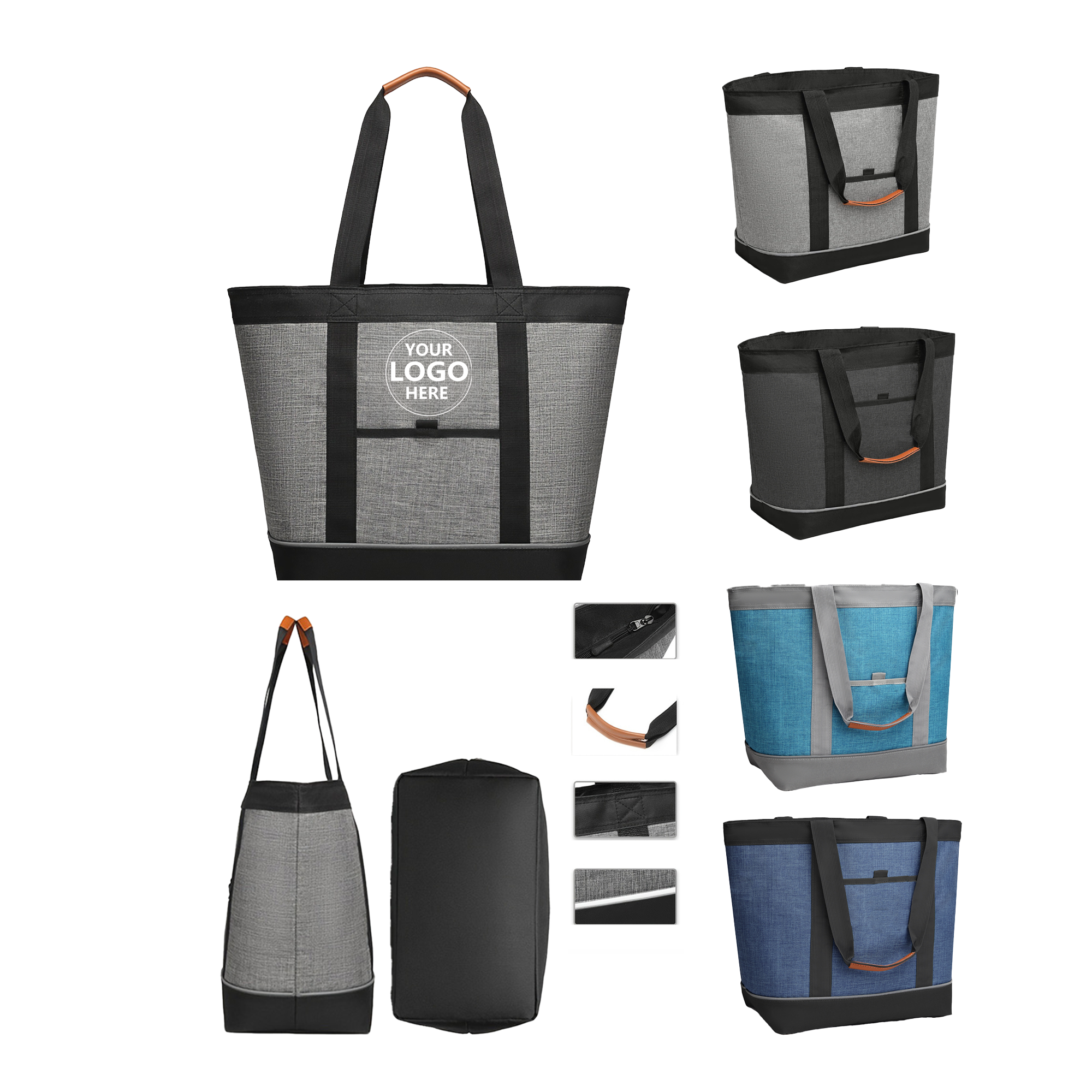 Waterproof Insulated Tote in Oxford Fabric 2