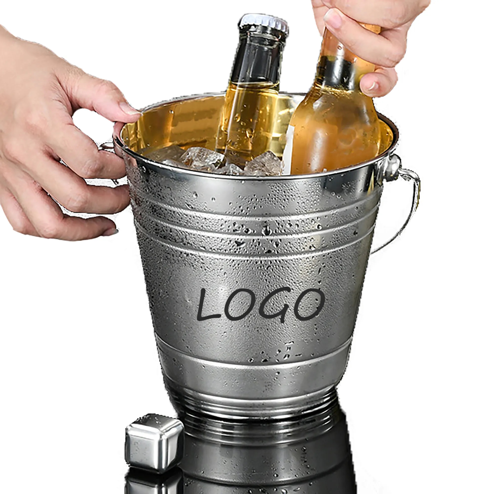 2L Stainless Steel Champagne Ice Bucket Home Bar Accessories 2